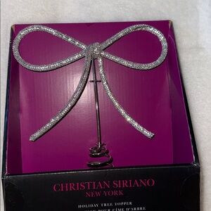 Christian Siriano Silver Rhinestone Bow Tree Topper Christmas Viral